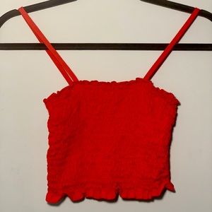 ☆adorable red scrunchie crop top☆